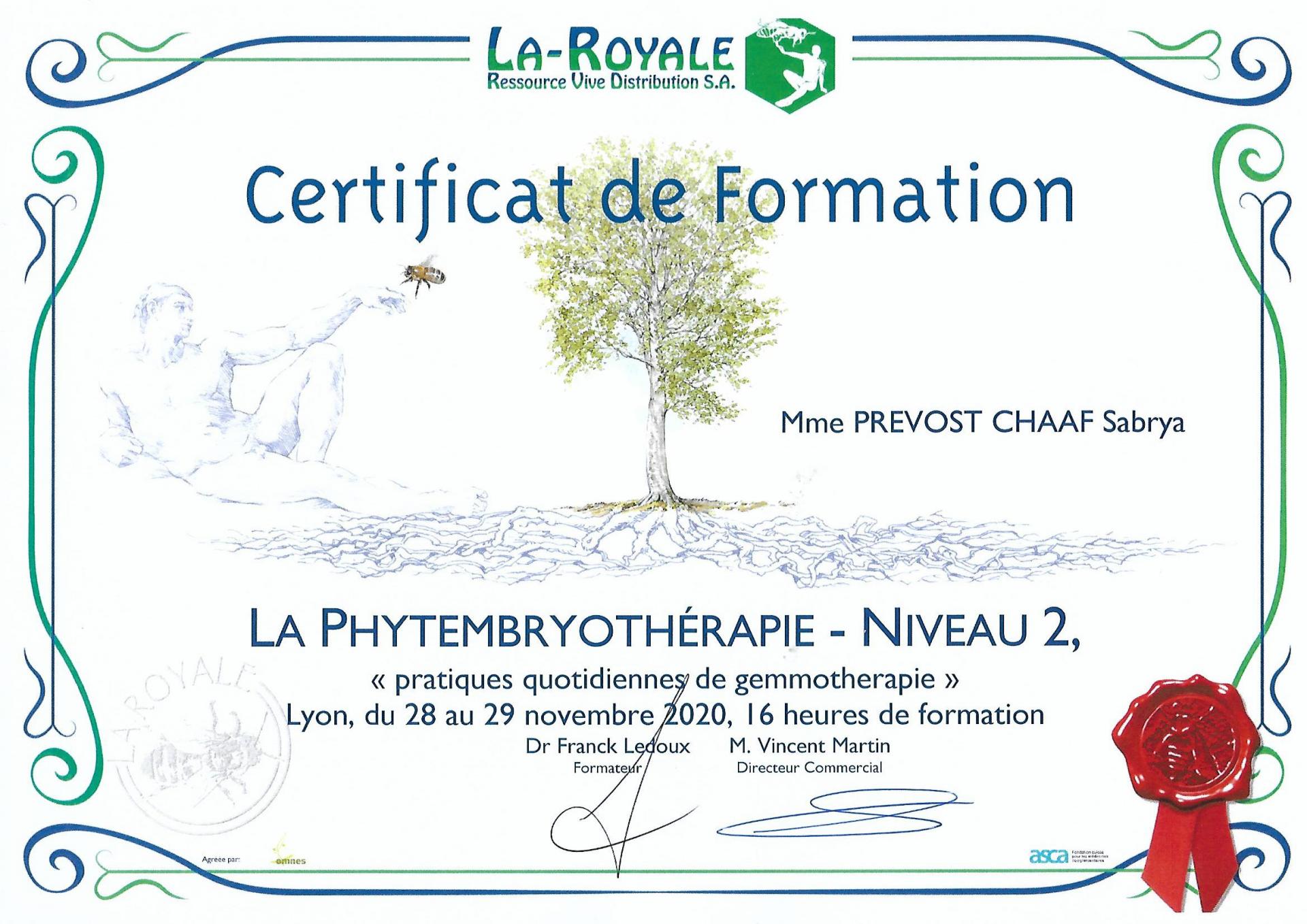 Sabrya chaaf certificat phyto embryo 2